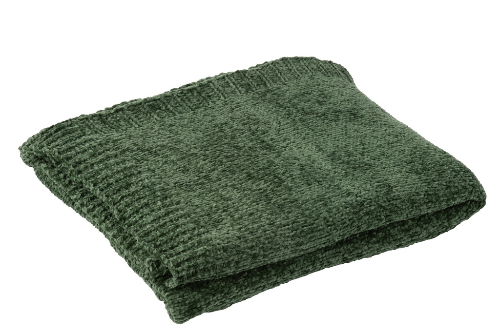 [57039] Blanket Chenille Polyester Dark Green