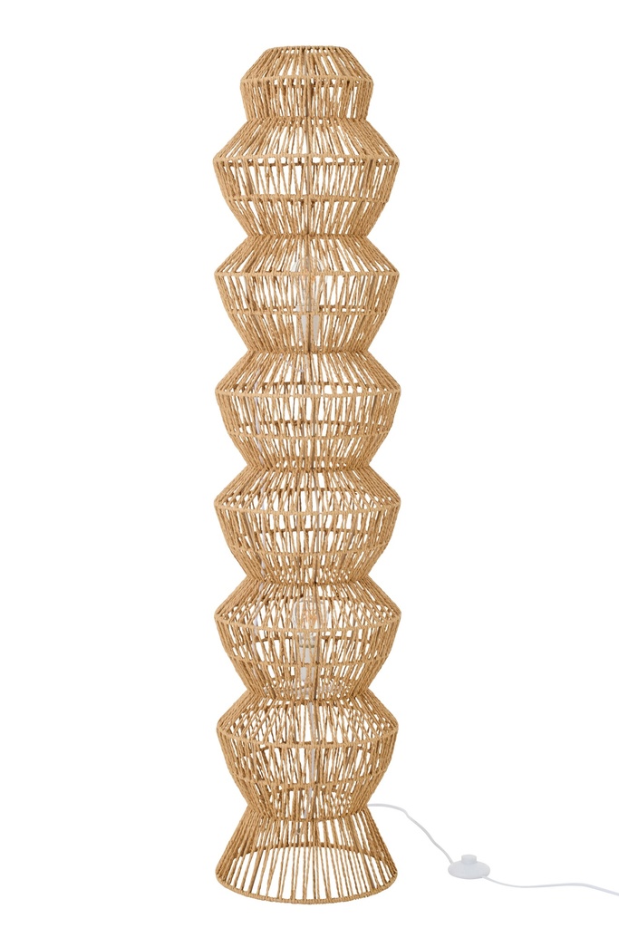 [63867] Floor Lamp Rope Metal Natural