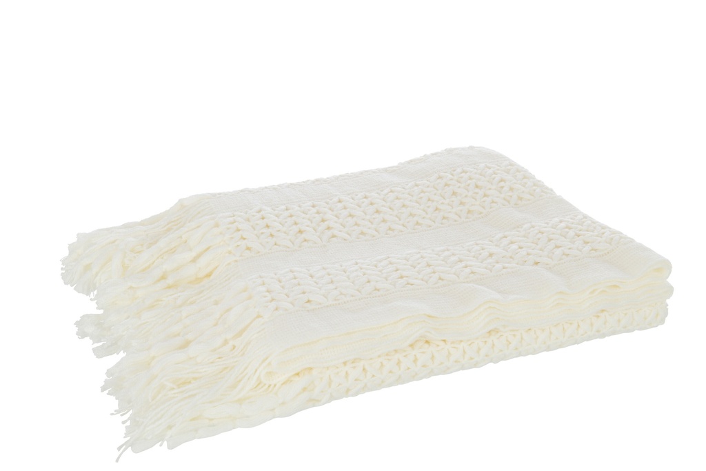 [33431] Plaid Knitted Acrylic White