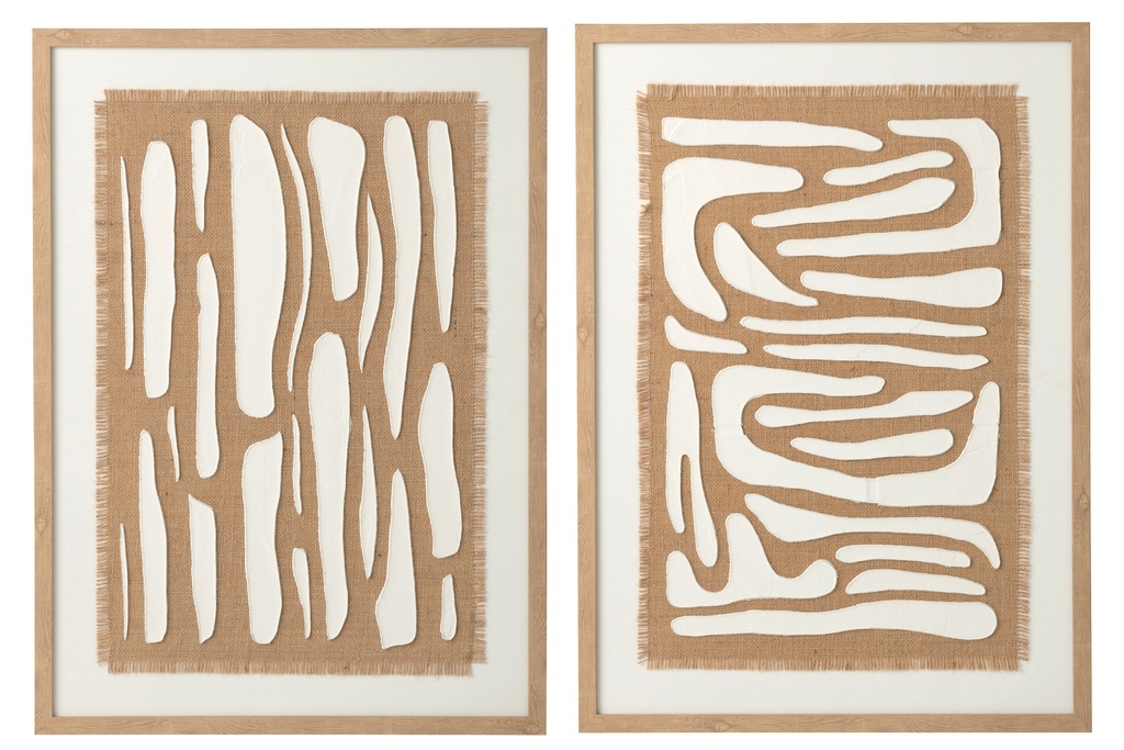 [62370] Painting Striped MDF White/Natural Assortment