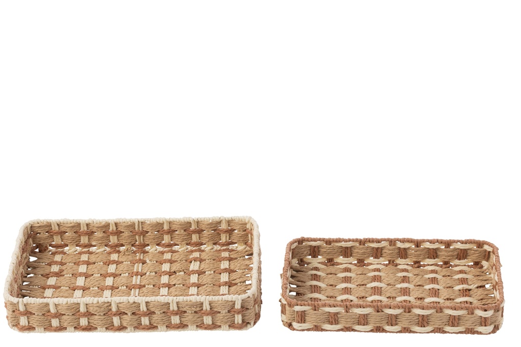 [61666] Set Of 2 Decorative Tray Rectangle