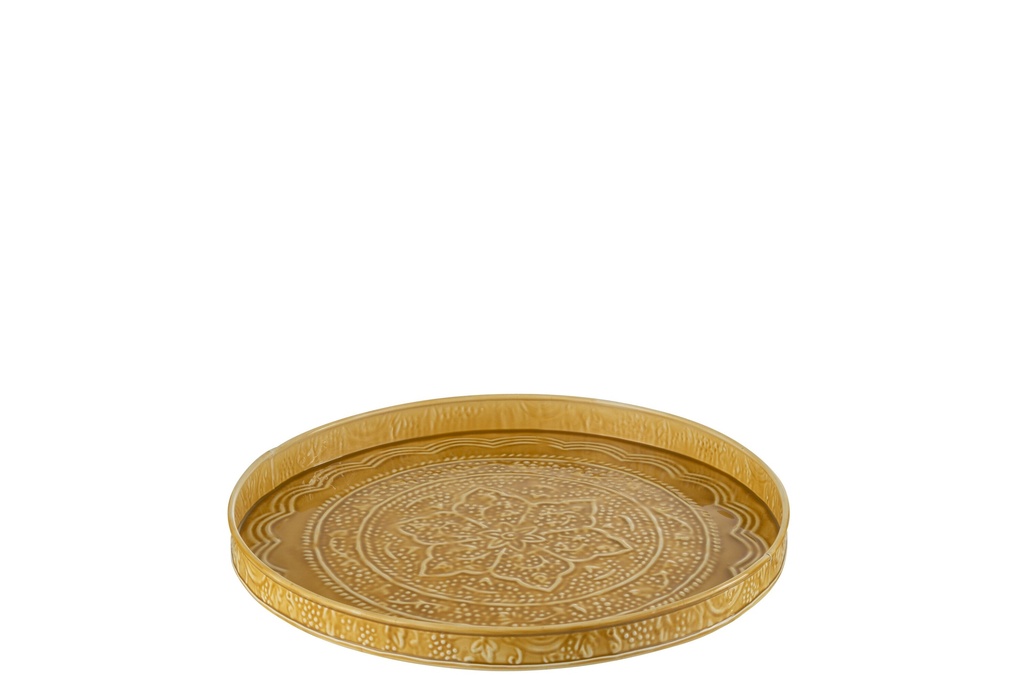 [30134] Tray Round Classic Iron Ochre