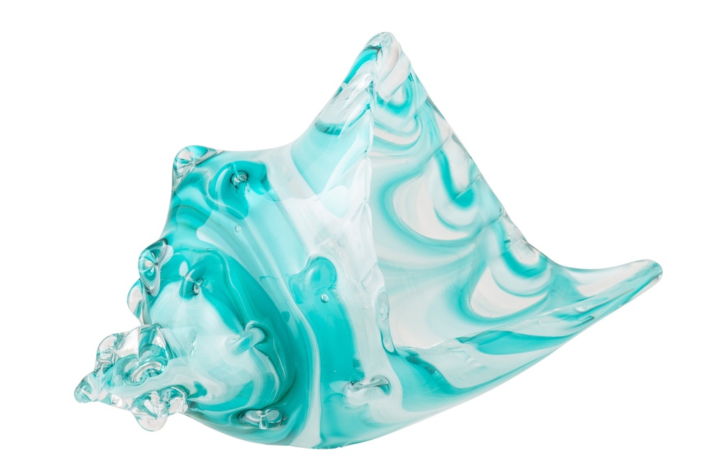 [63534] Paperweight Seashell Glass Turquoise