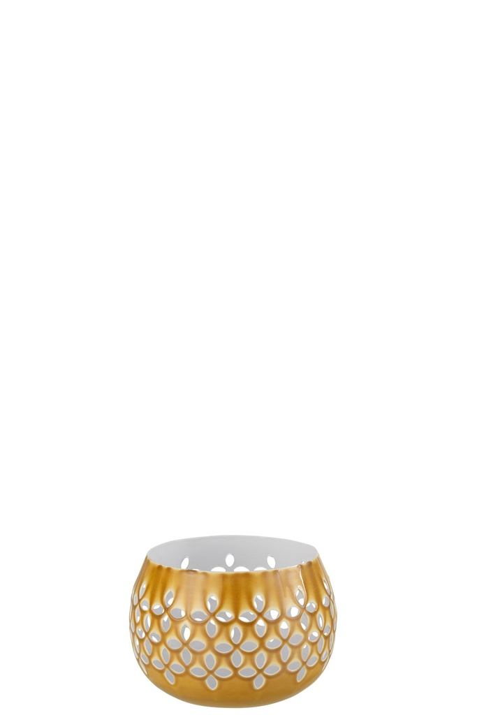 [30129] Tealight Holder Perforated Iron Ochre