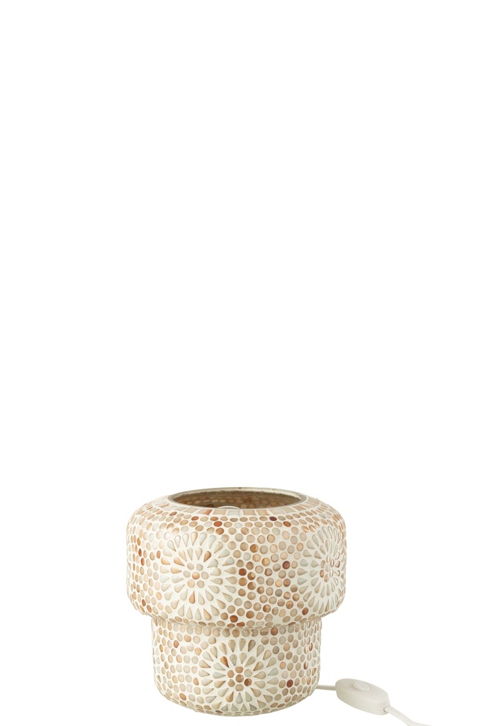 Table Lamp Mosaic Glass Beige/White
