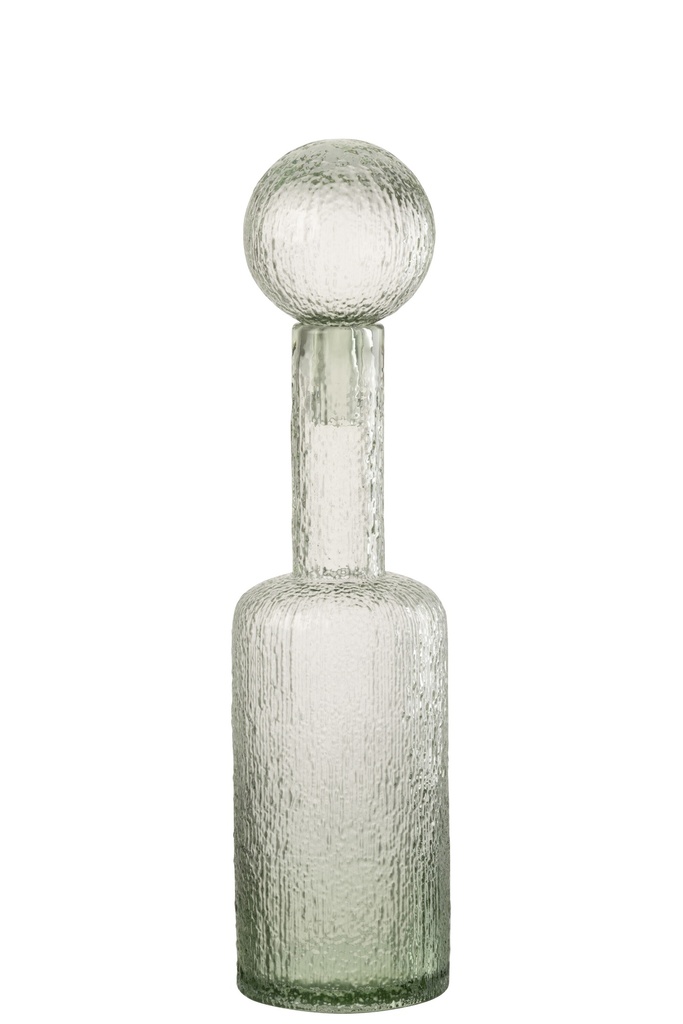 Bottle Decorative Relief Glass Grey-Green