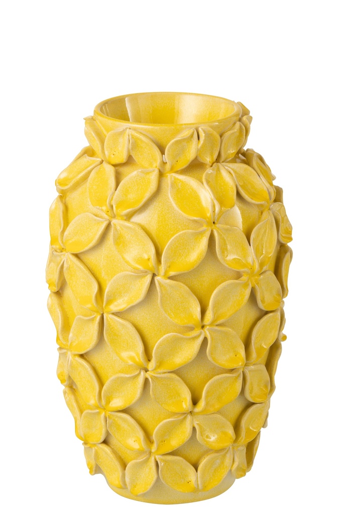 [63237] Vase Flower Clay Yellow Large