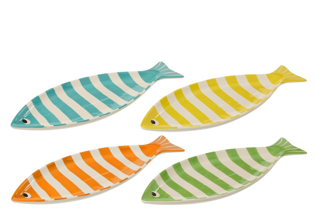 [60123] Serving Plate Fish Wide Striped