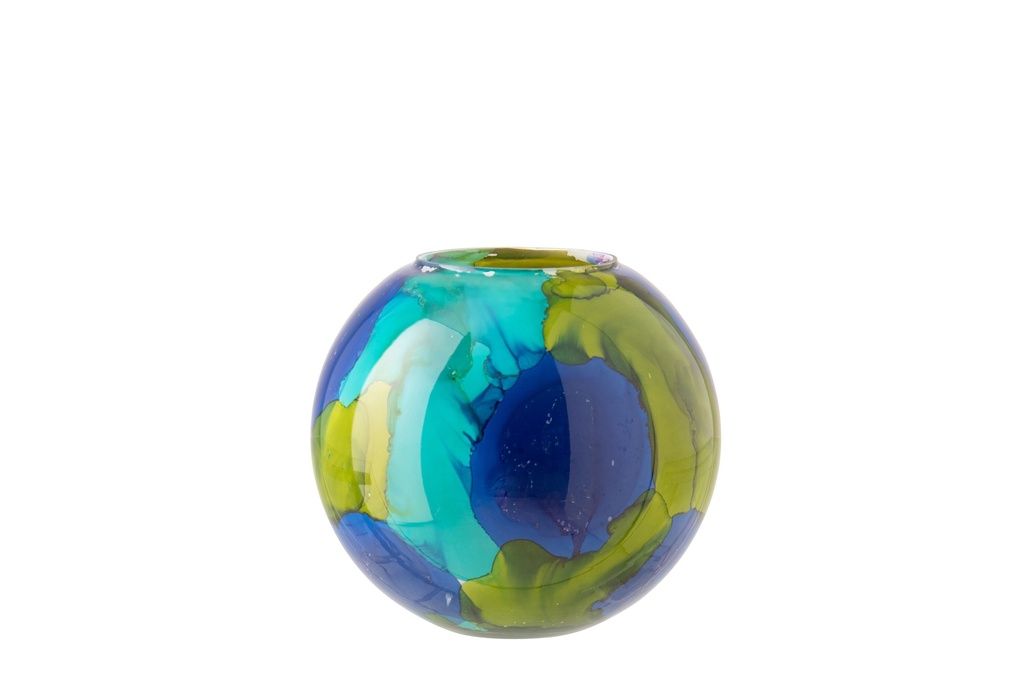 [62842] Vase Glass Azure Blue/Blue Small