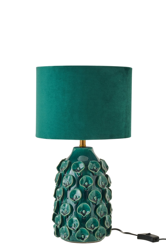 [63837] TABLE LAMP MODERN CERAMIC DARK GREEN LARGE