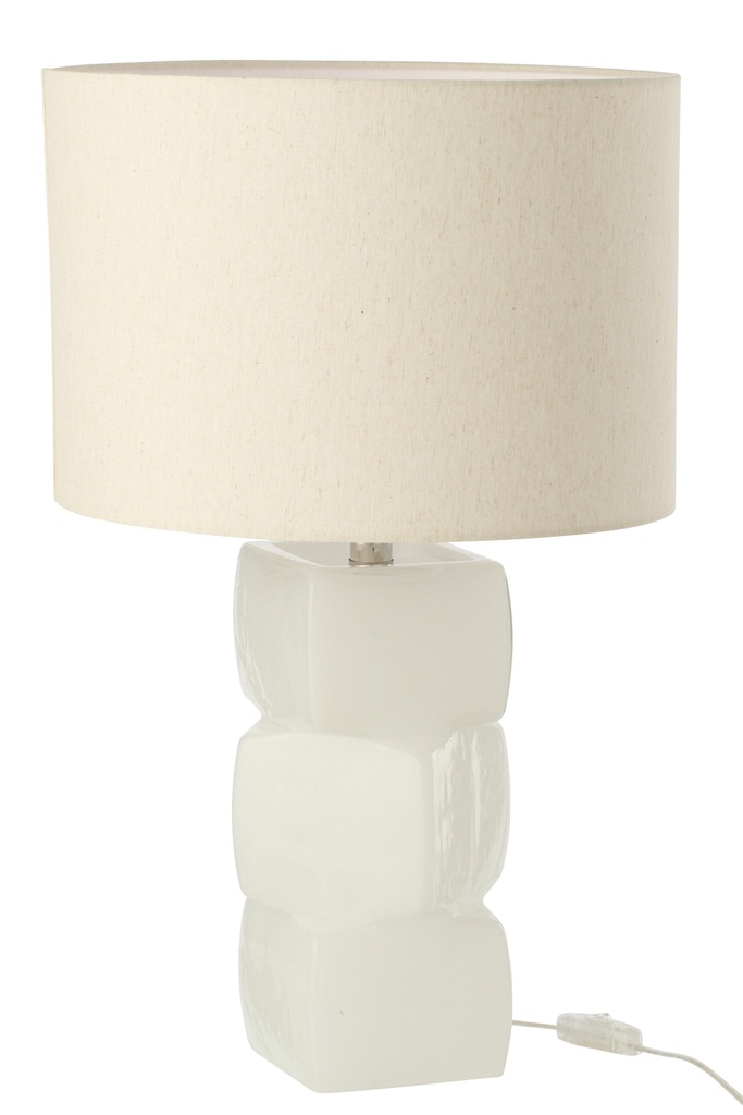 [63891] TABLE LAMP 3 CUBES GLASS WHITE