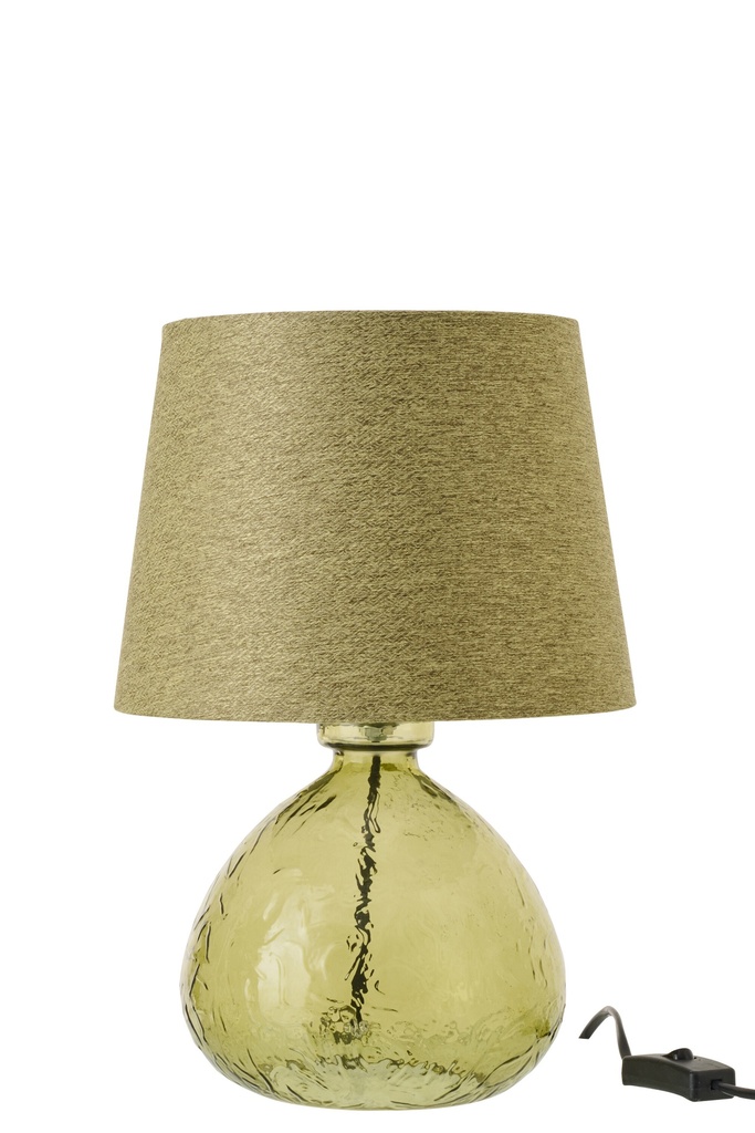 [63839] TABLE LAMP BALL GLASS OLIVE