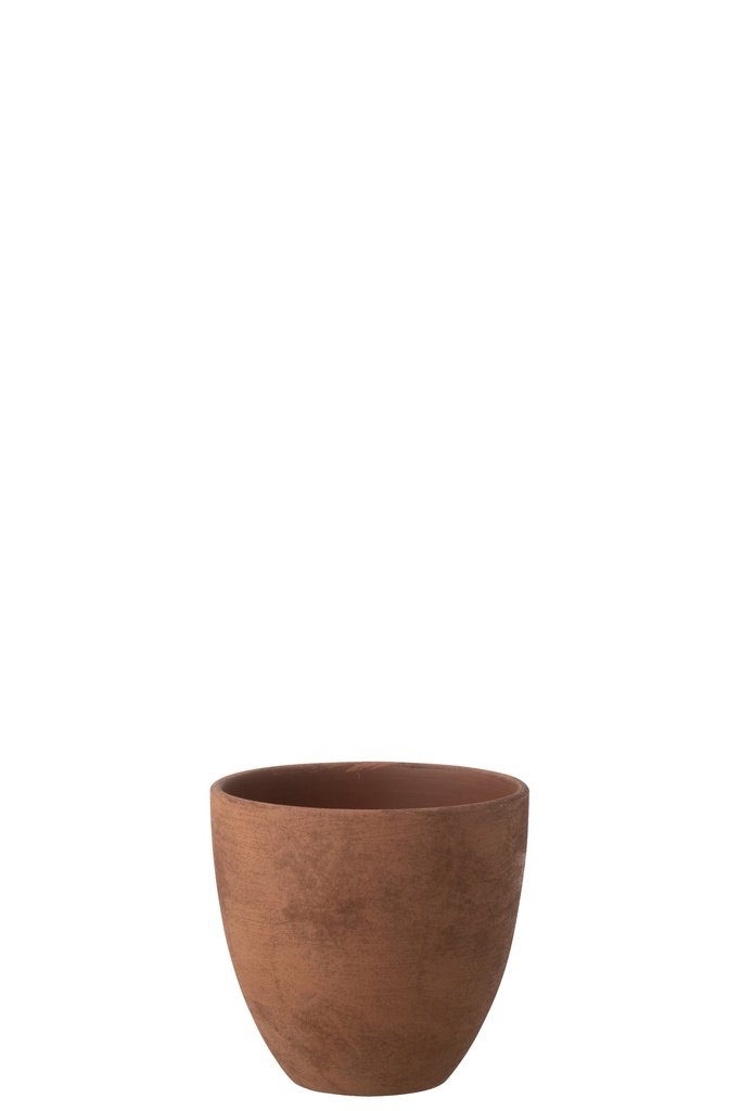 Flowerpot Round Pottery Rust Brown