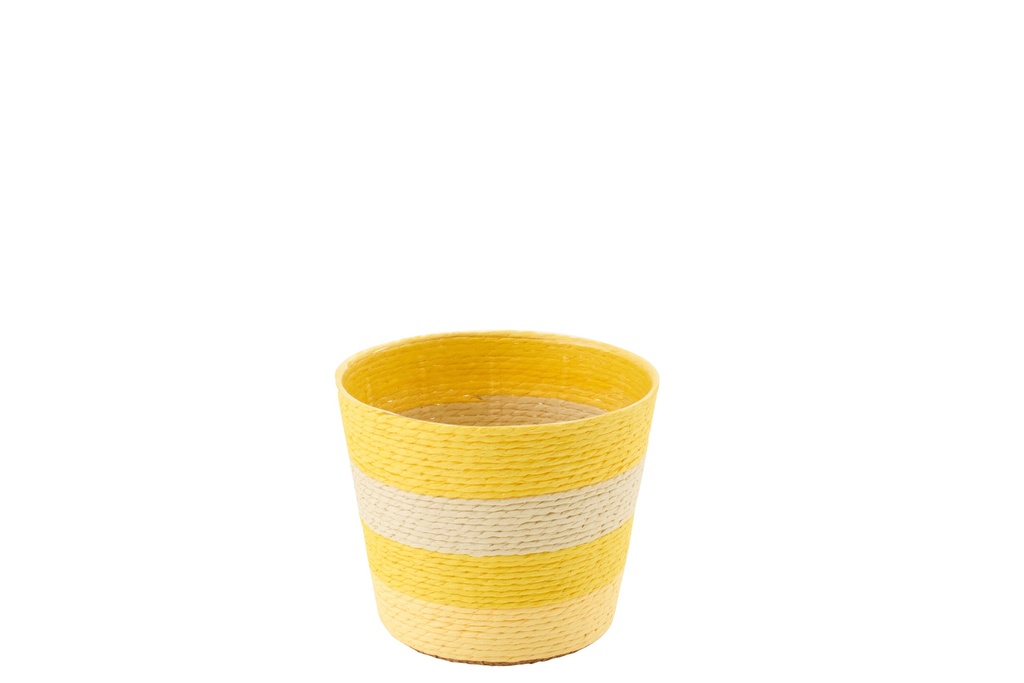 Flowerpot Striped Paper Yellow/Natural Extra