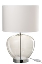 Lampe Verre Transparent/Textile Argent/Blanc