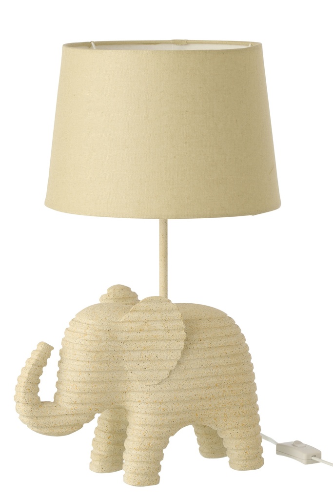 Table Lamp Striped Polyresin Beige