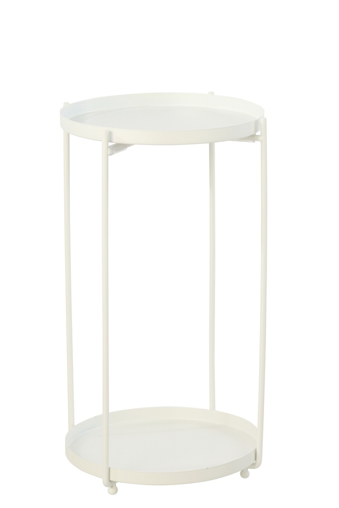 Side Table Round Iron White