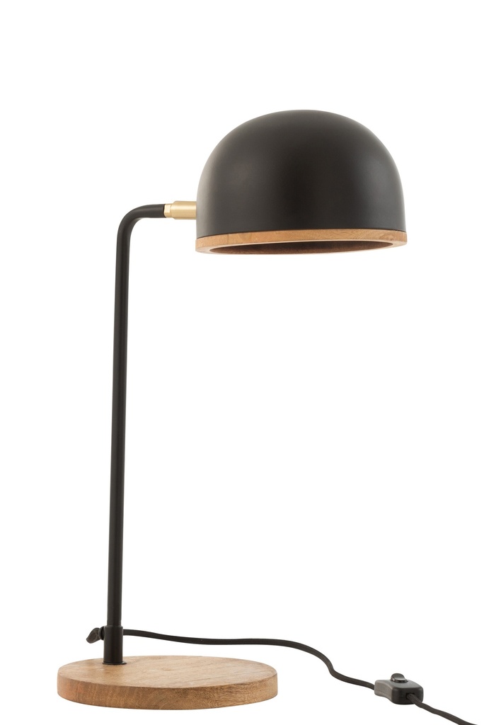 [15653] Table Lamp Evy Iron/Wood Black/Natural