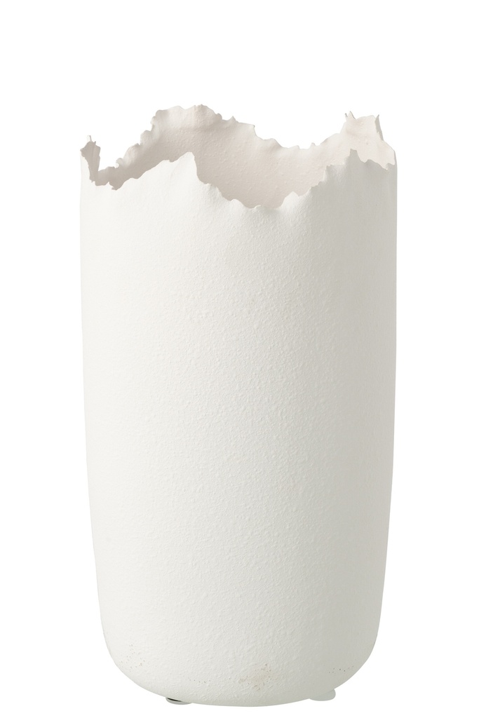 Vase Irregular Clay White Large