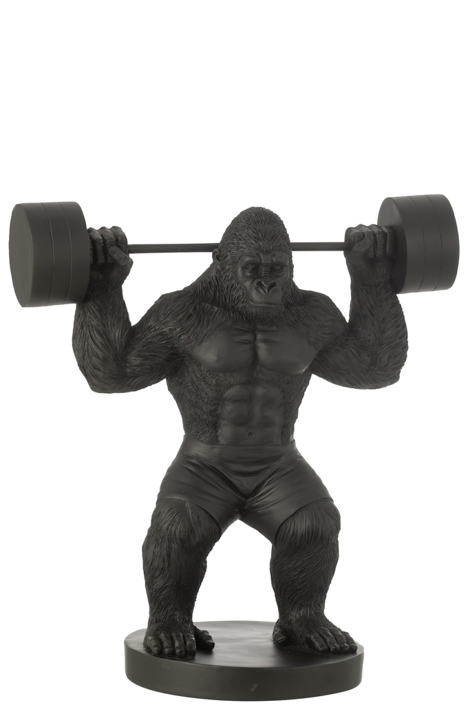 Gorilla Weight Lifting Polyresin Black