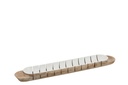 Platter Stripes Mango Wood White