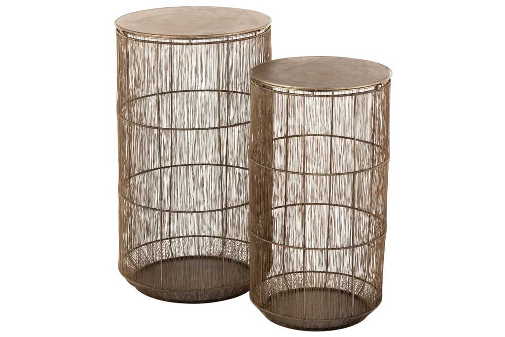 Set Of 2 Sidetables Baskets High