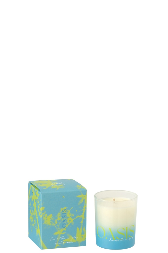 Scented Candle Oasis Wax Blue/Green