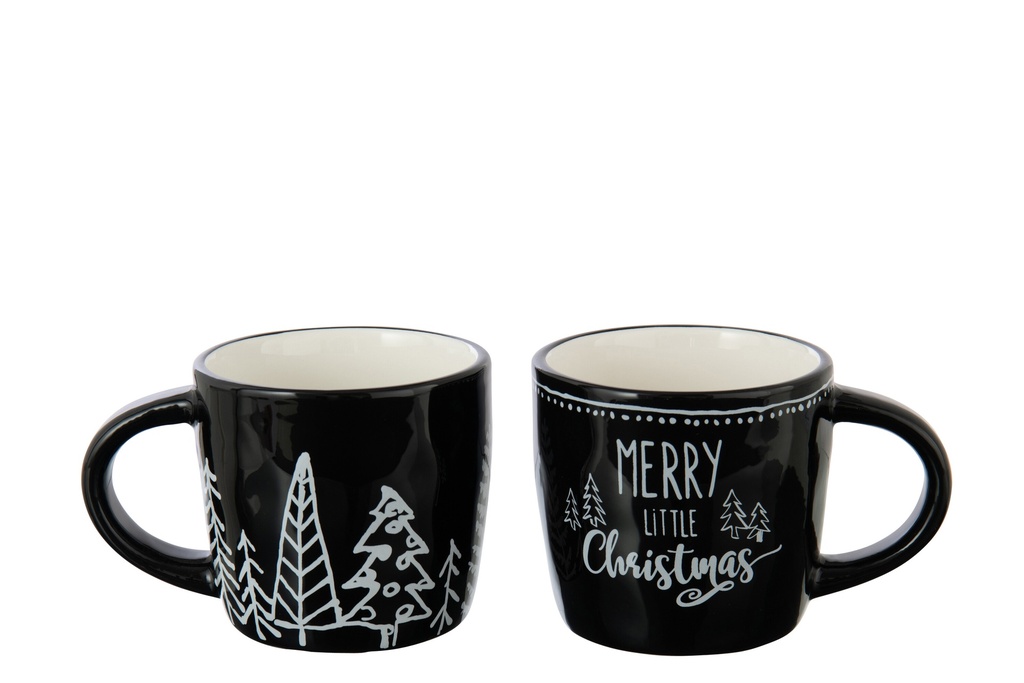Mug Christmas Dolomite Black/White Assortment