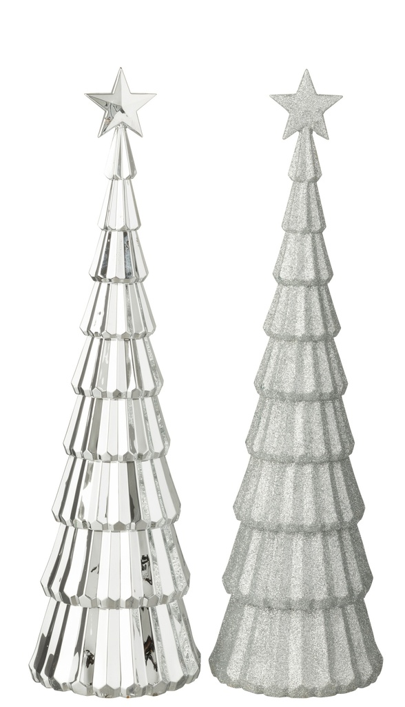 Tree + Star Plastic Silver