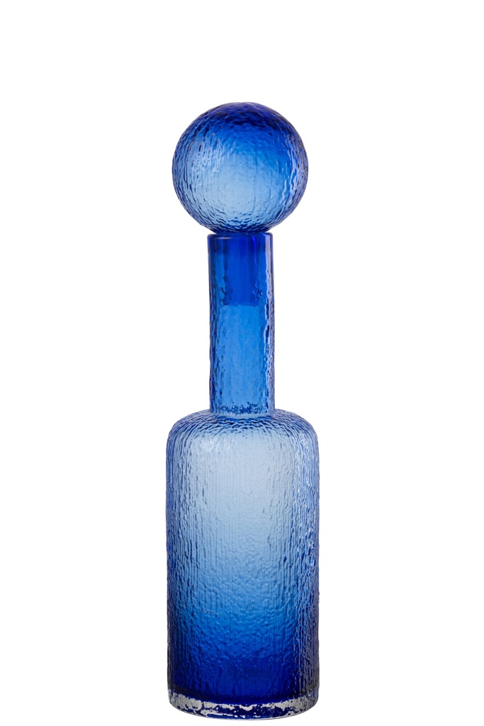 Bottle Decorative Relief Glass Blue