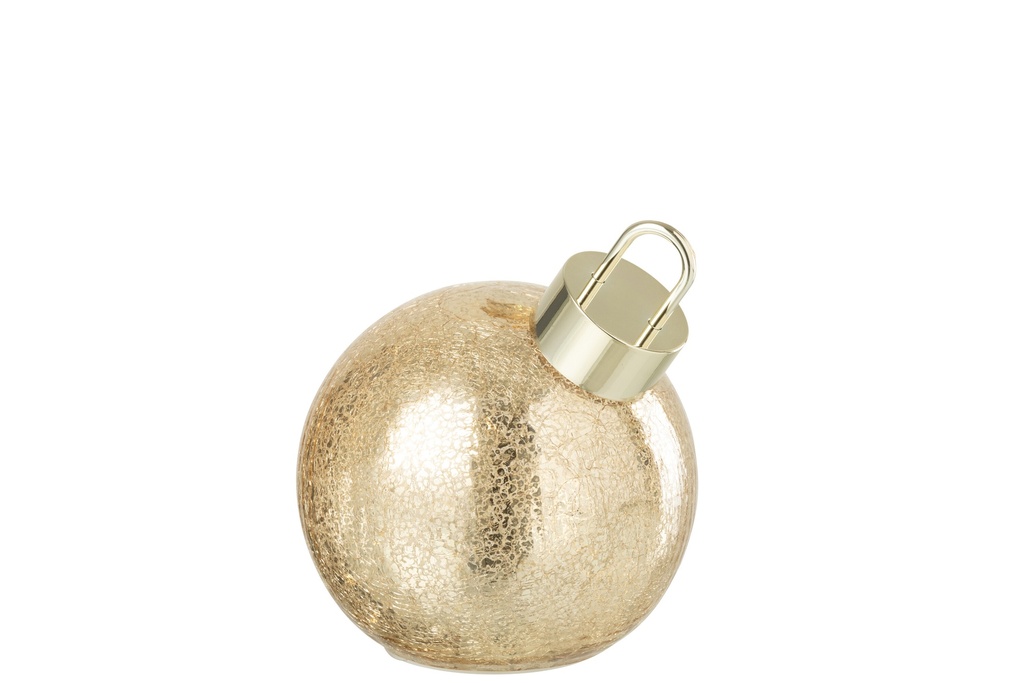 Christmas Bauble Led Glass Gold