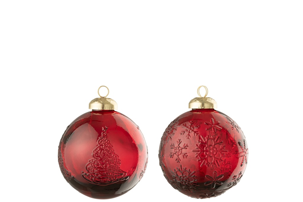Christmas Bauble Ball Glass Red