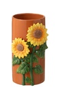 Vase Sunflower Ceramic Yellow/Brown Large
