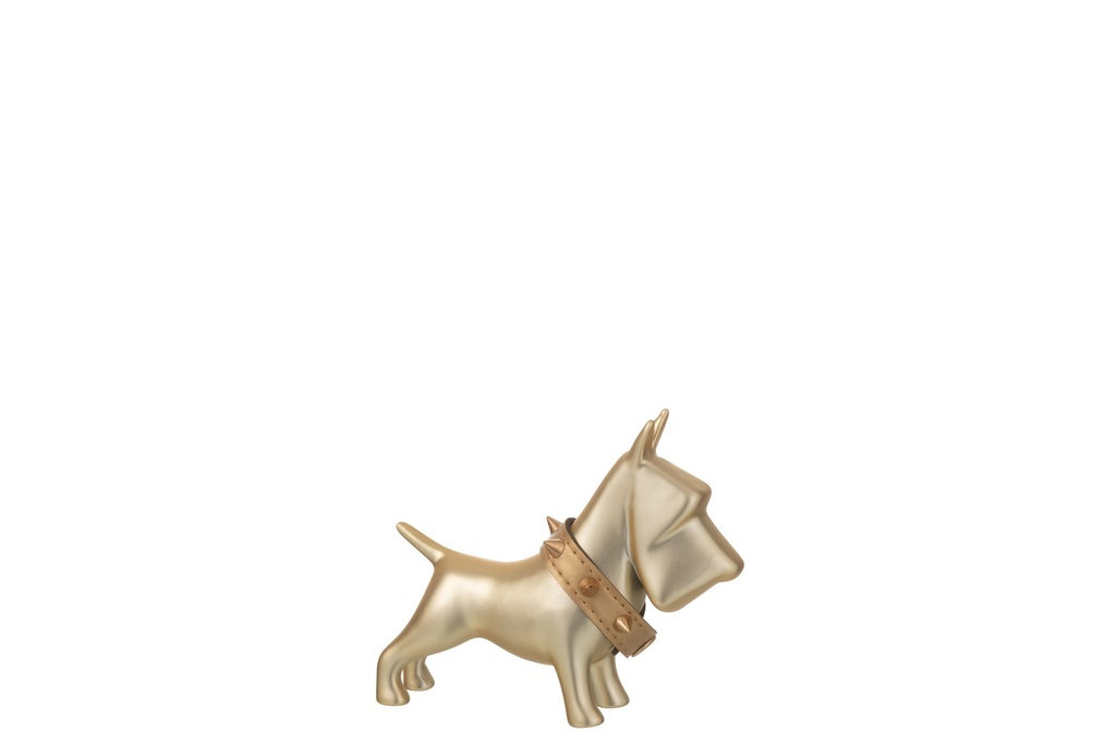 [27016] Chien Céramique Or Petit