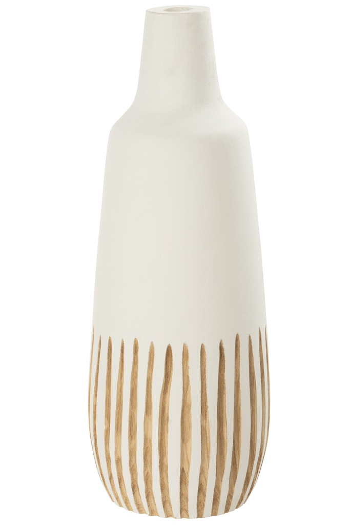 [31348] Vase Ying Wood White Large