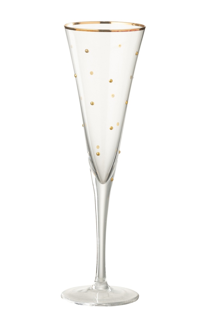 Champagne Glass Dots Glass Transparent/Gold