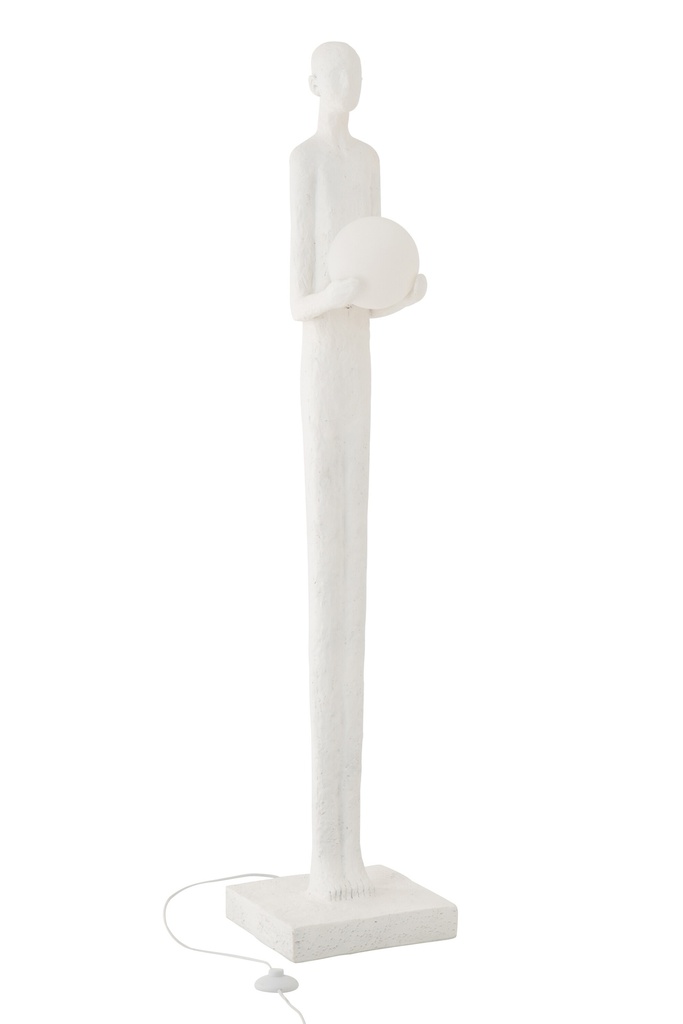 Floor Lamp Person Polyresin White