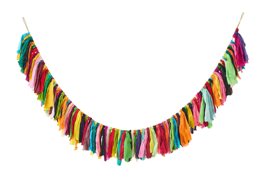 Garland With Fabric Pieces Fabric