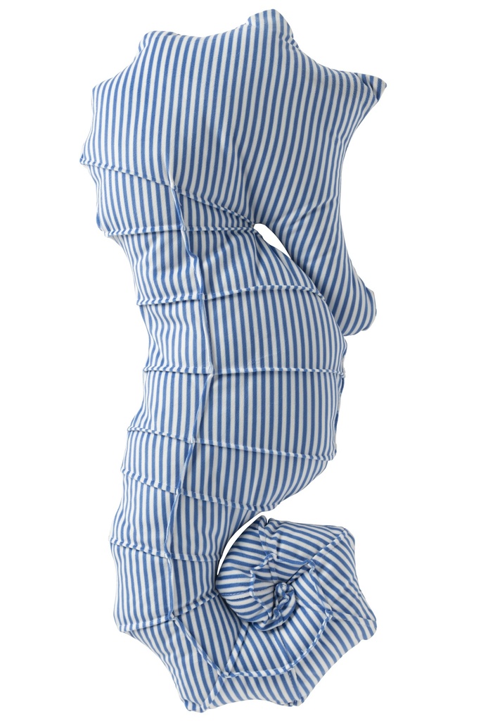 Cushion Seahorse Striped Polyester Blue/White
