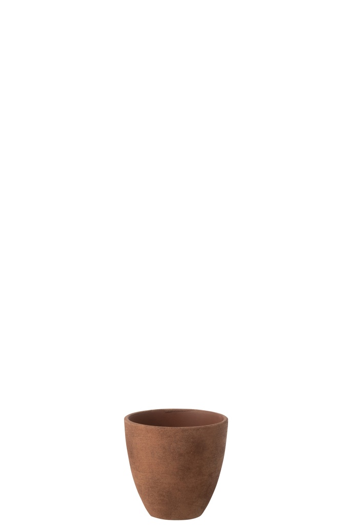 Flowerpot Round Pottery Rust Brown