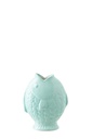 Vase Fish Wide Stoneware Turquoise
