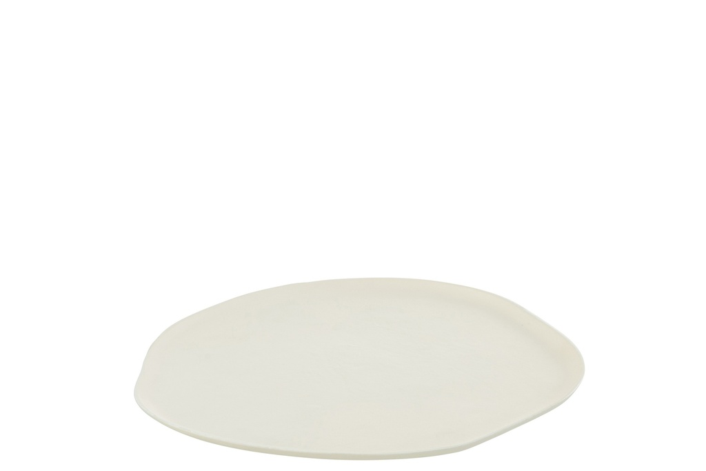 [36264] Tray Round Aluminium White Small
