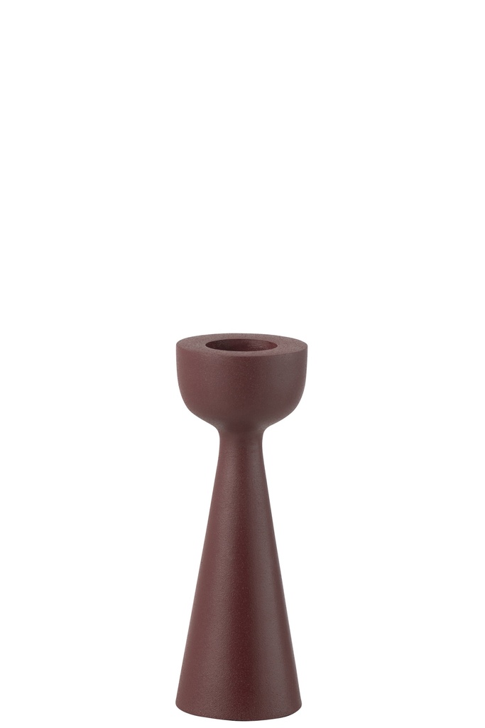 Candle Holder Cone Aluminium Maroon