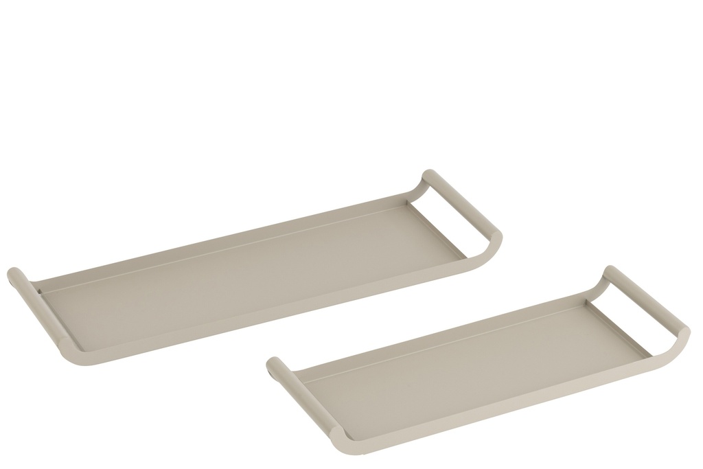Set Of 2 Trays Rectangle Metal