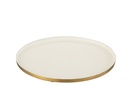 Plateau Rond Métal Blanc/Doré