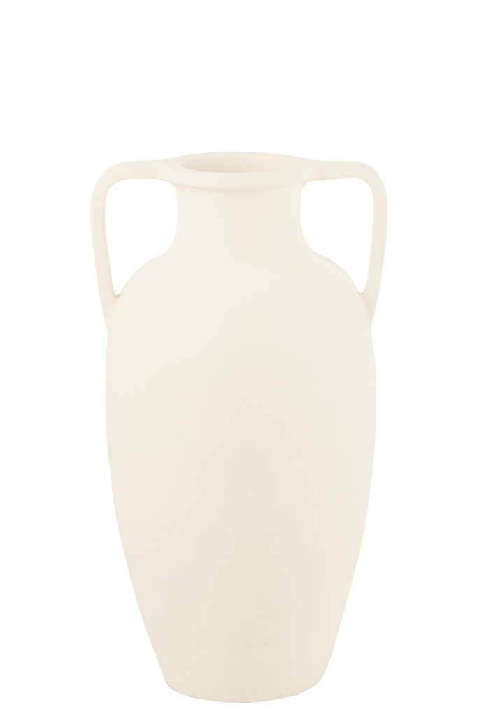 Vase 2 Arms Terracotta White