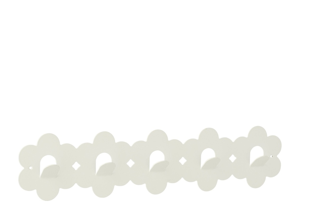 Coat Rack Flower Iron White