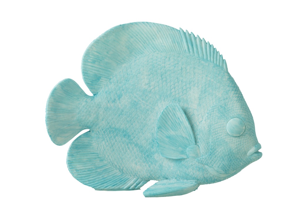 [40515] Fish Flat Polyresin Azure L