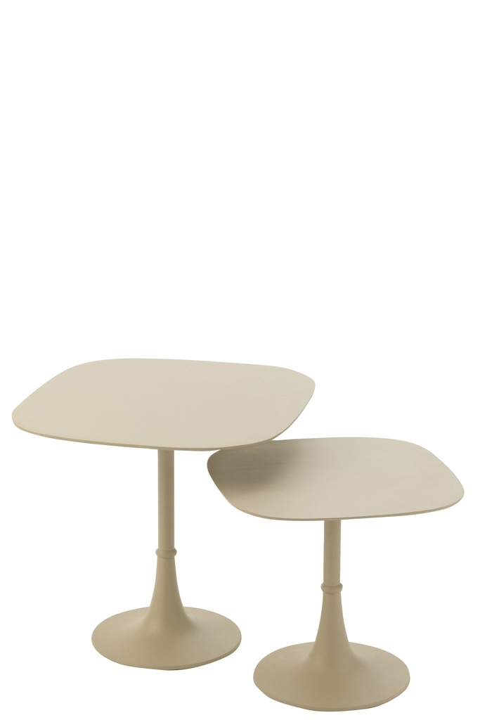 [40780] Lot de 2 tables carrées en aluminium