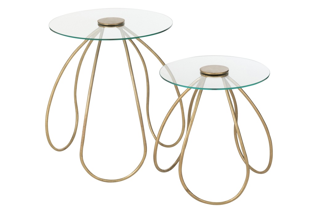 [45847] Set Of 2 Side Tables Round